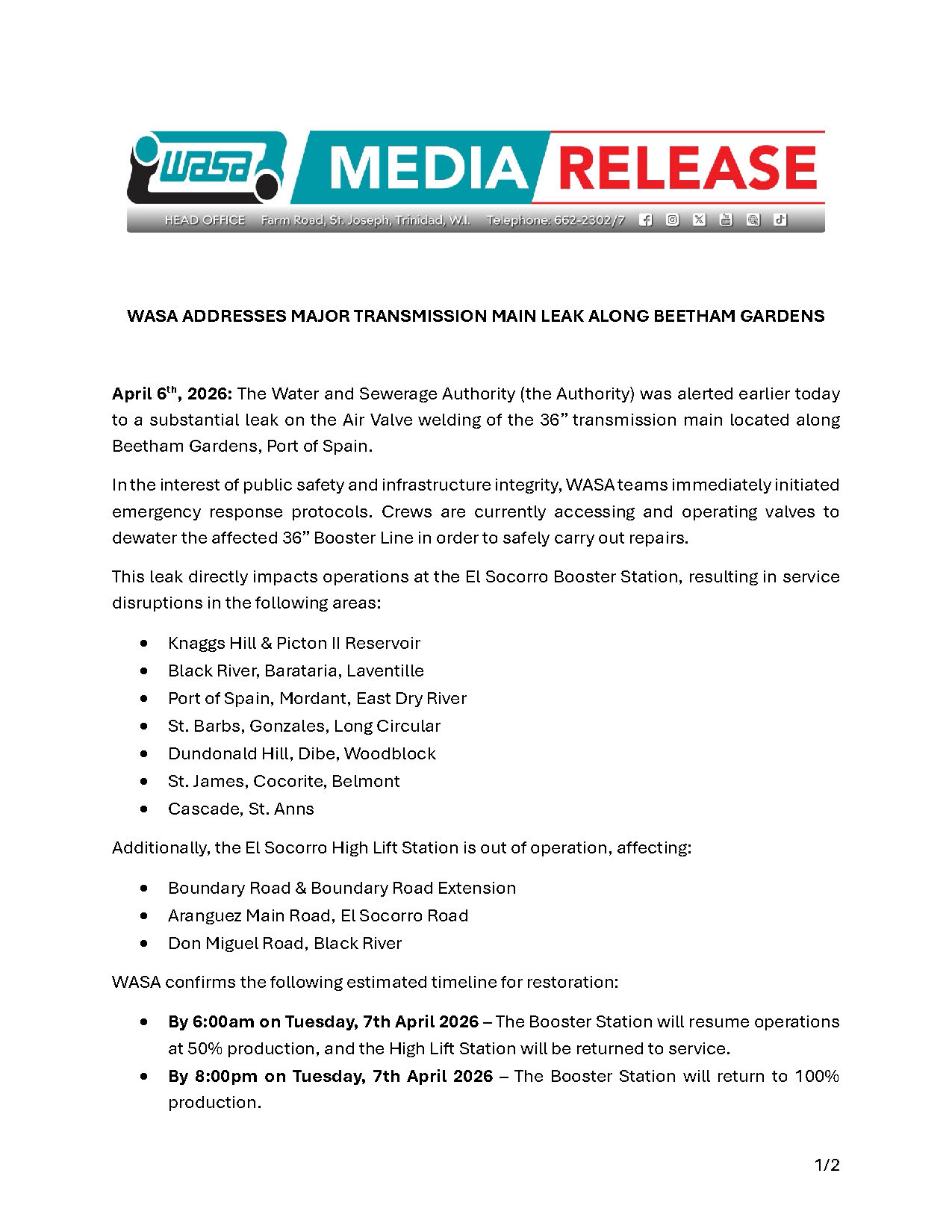 Emergency Repairs at Beetham Gardens